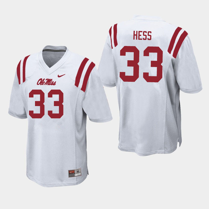Ole Miss Rebels #33 Jonathan Hess College Football Jerseys Sale-White